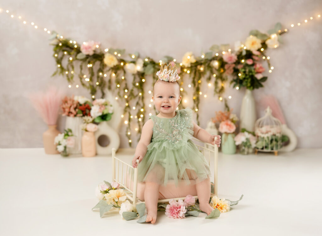 baby girl taking 1st birthday photos in Atlanta GA