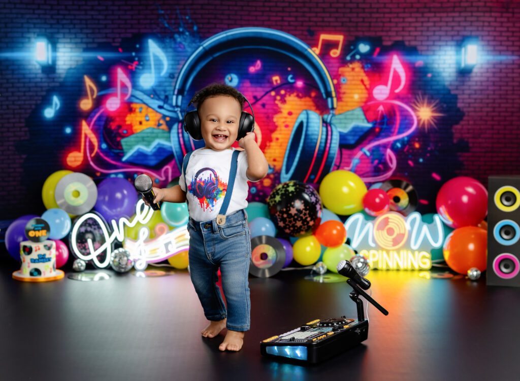 DJ theme for boy cake smash set