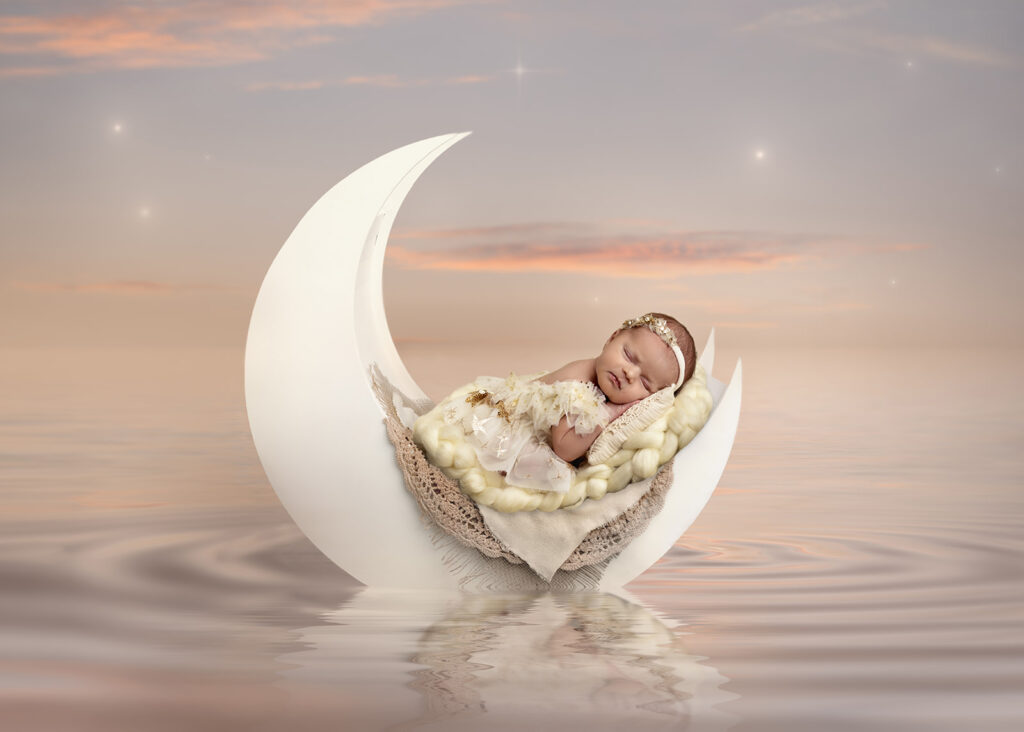 baby on moon photo